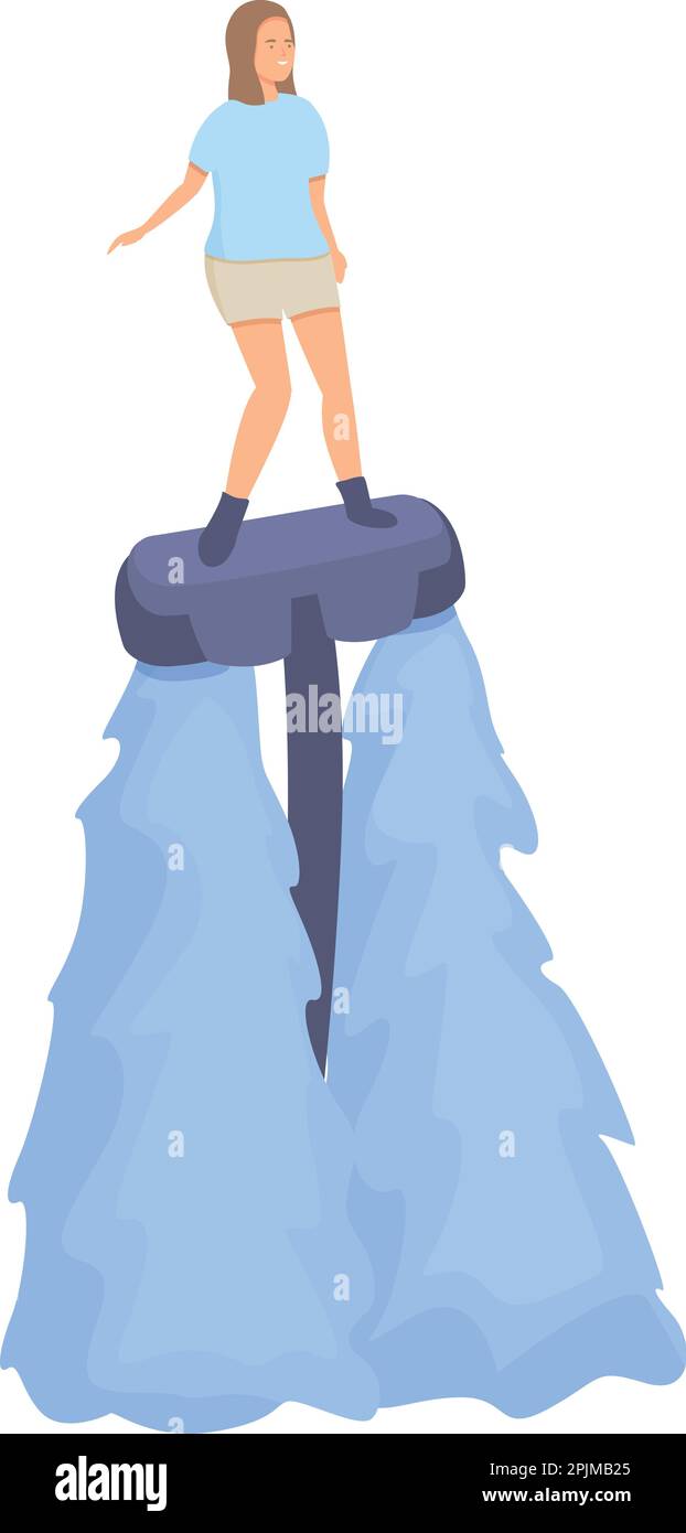 Fly board icon cartoon vector. Summer sea. Action wave Stock Vector ...