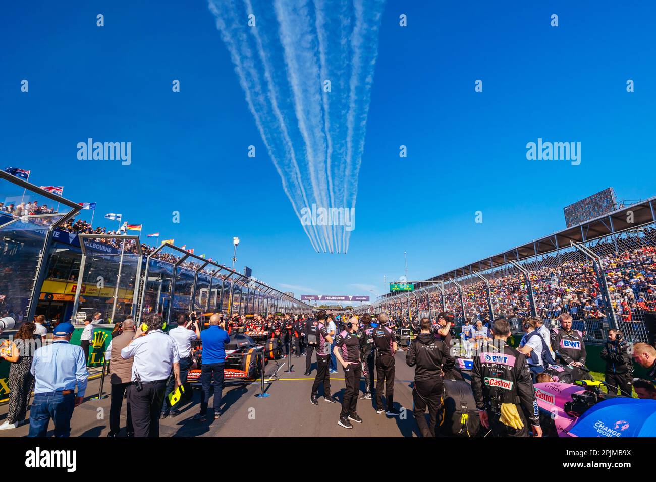 MELBOURNE, AUSTRALIA - APRIL 2: Atmosphere at the 2023 Australian Formula 1 Grand Prix on 2nd April 2023 Stock Photo