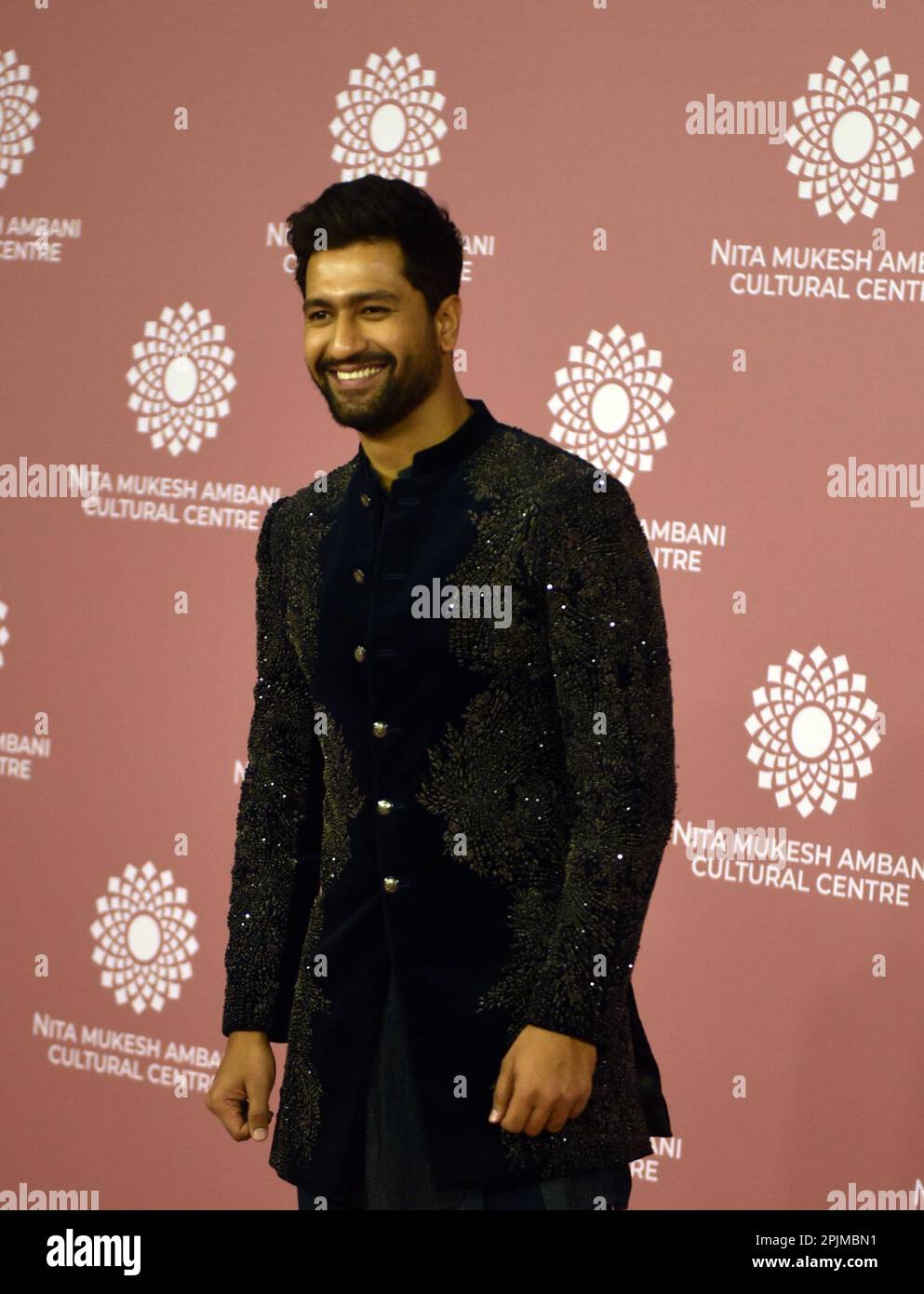 Indian actor Vicky Kaushal poses for a photo shoot on the red carpet during the second day of the opening of Nita Mukesh Ambani Cultural Centre in Mumbai, India, 01 April, 2023. (Photo by Indranil Aditya/NurPhoto) Credit: NurPhoto SRL/Alamy Live News Stock Photo