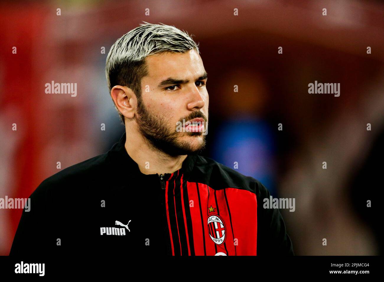 MilanÕs French defender Theo Hernandez looks during the Serie A football  match between SSC Napoli and AC Milan Stock Photo - Alamy