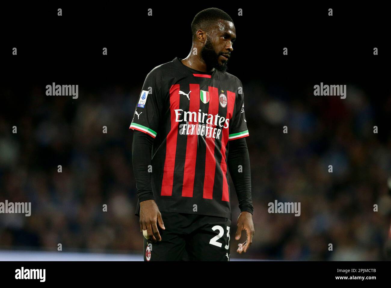 MilanÕs English Defender Fikayo Tomori Looks During The Serie A ...