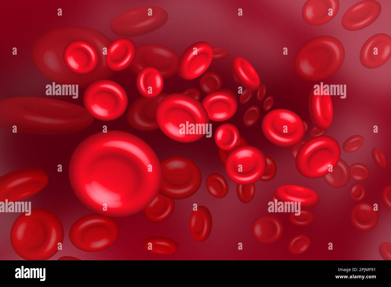 Illustration of red blood cells (erythrocytes) in motion Stock Photo ...