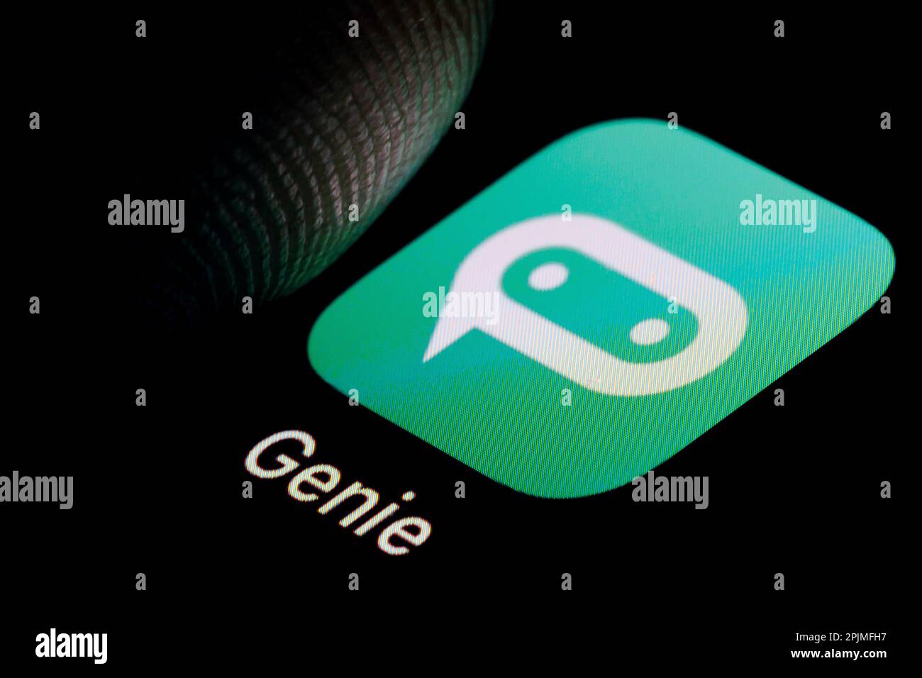 Berlin, Deutschland. 03rd Apr, 2023. Symbolic photo: The AI Chatbot Genie app is displayed on a smartphone. Berlin, April 3, 2023 Credit: dpa/Alamy Live News Stock Photo