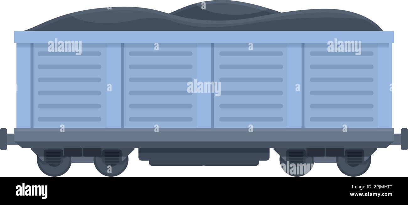 Coal wagon icon cartoon vector. Train cargo. Energy metal Stock Vector ...