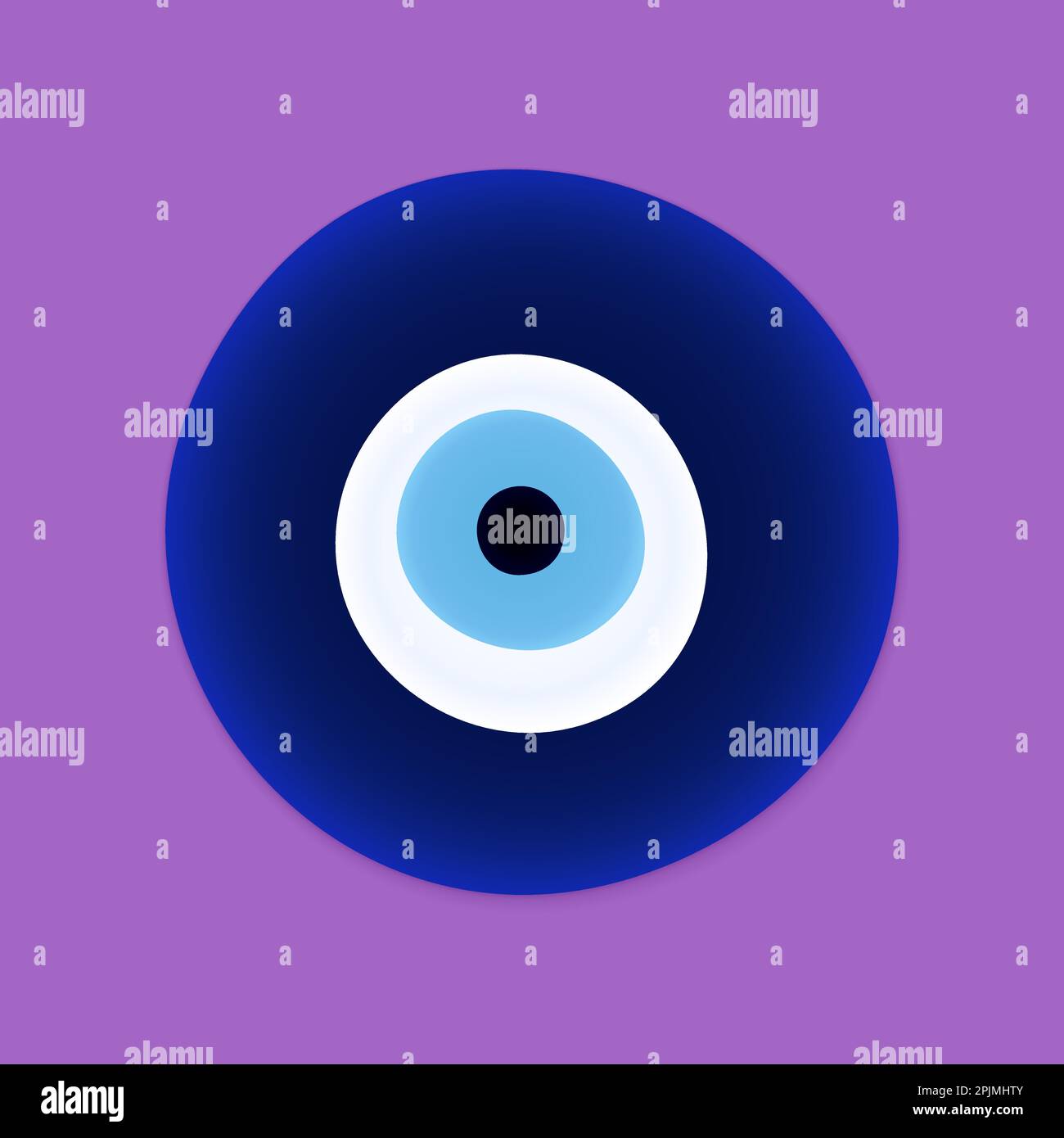 Evil eye protection sign on purple isolated background. Turkish amulet. Protect symbol from evil