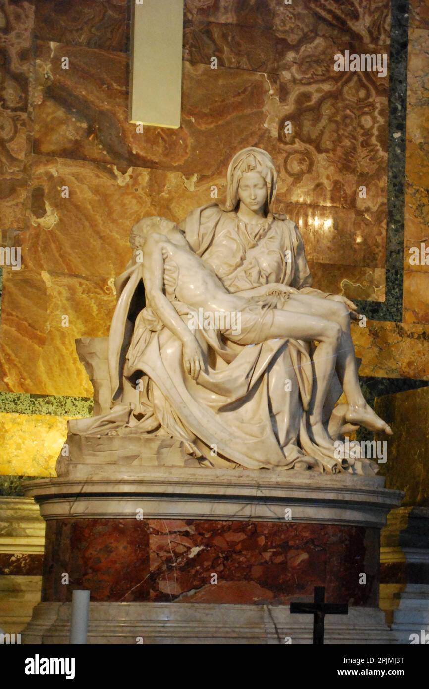 Replica of Michelangelo's Pieta exhibited in Pinacoteca gallery in Vatican Museums, Vatican City, Europe Stock Photo
