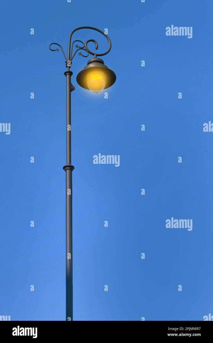 Beautiful old fashioned street lamp lighting outdoors Stock Photo Alamy