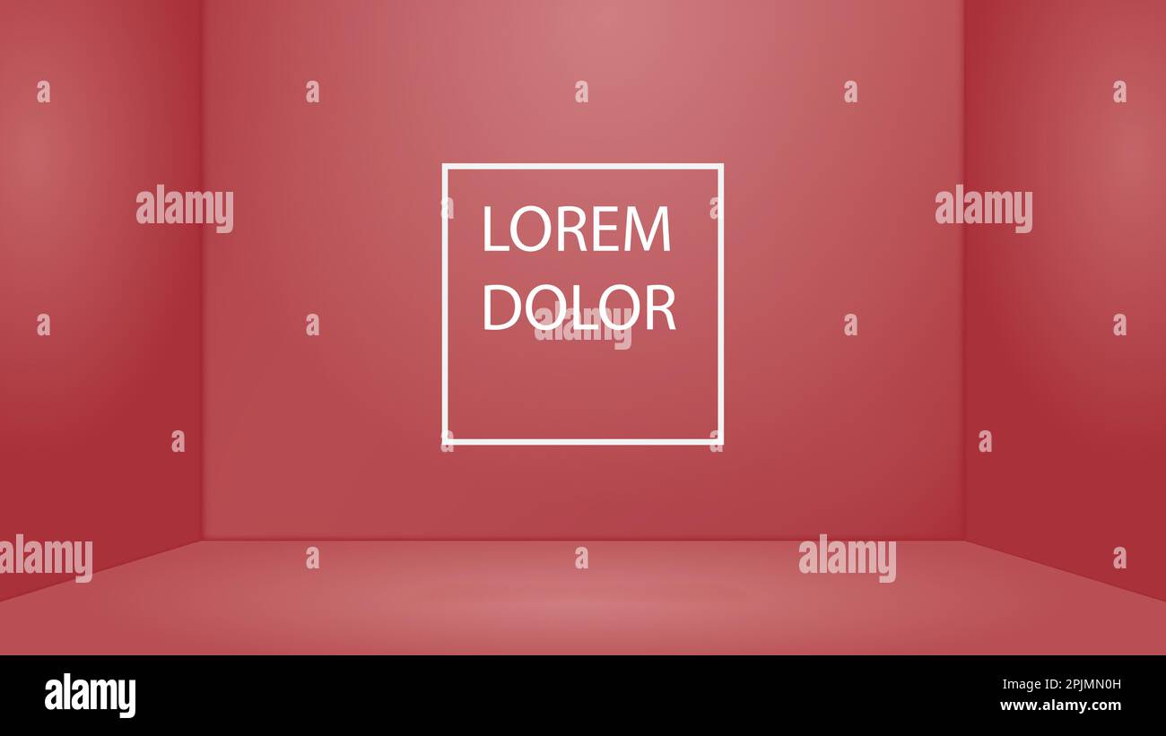 Red empty room background. Minimalist design interior background ...
