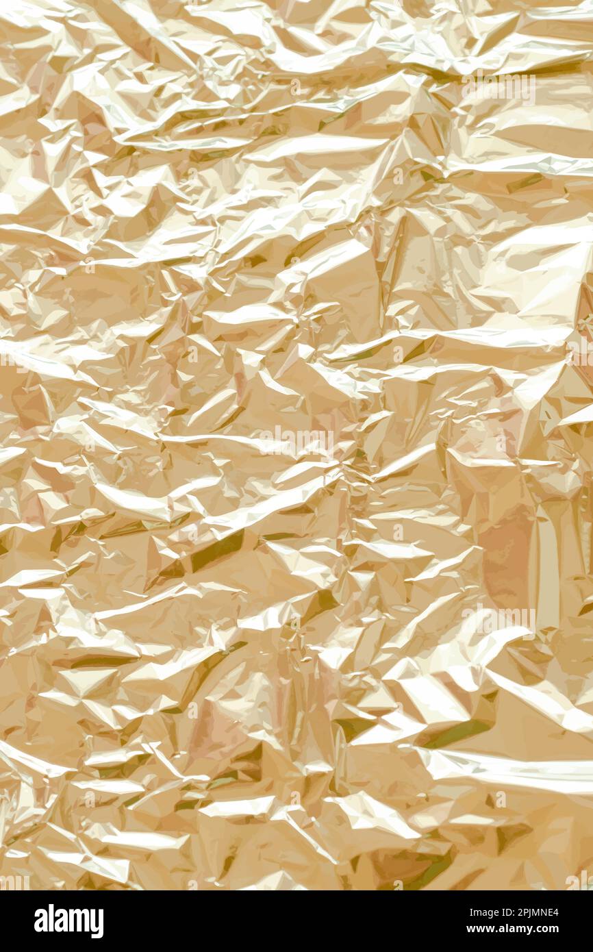 Aluminium Foil Background Metal Golden Crumpled And Creased