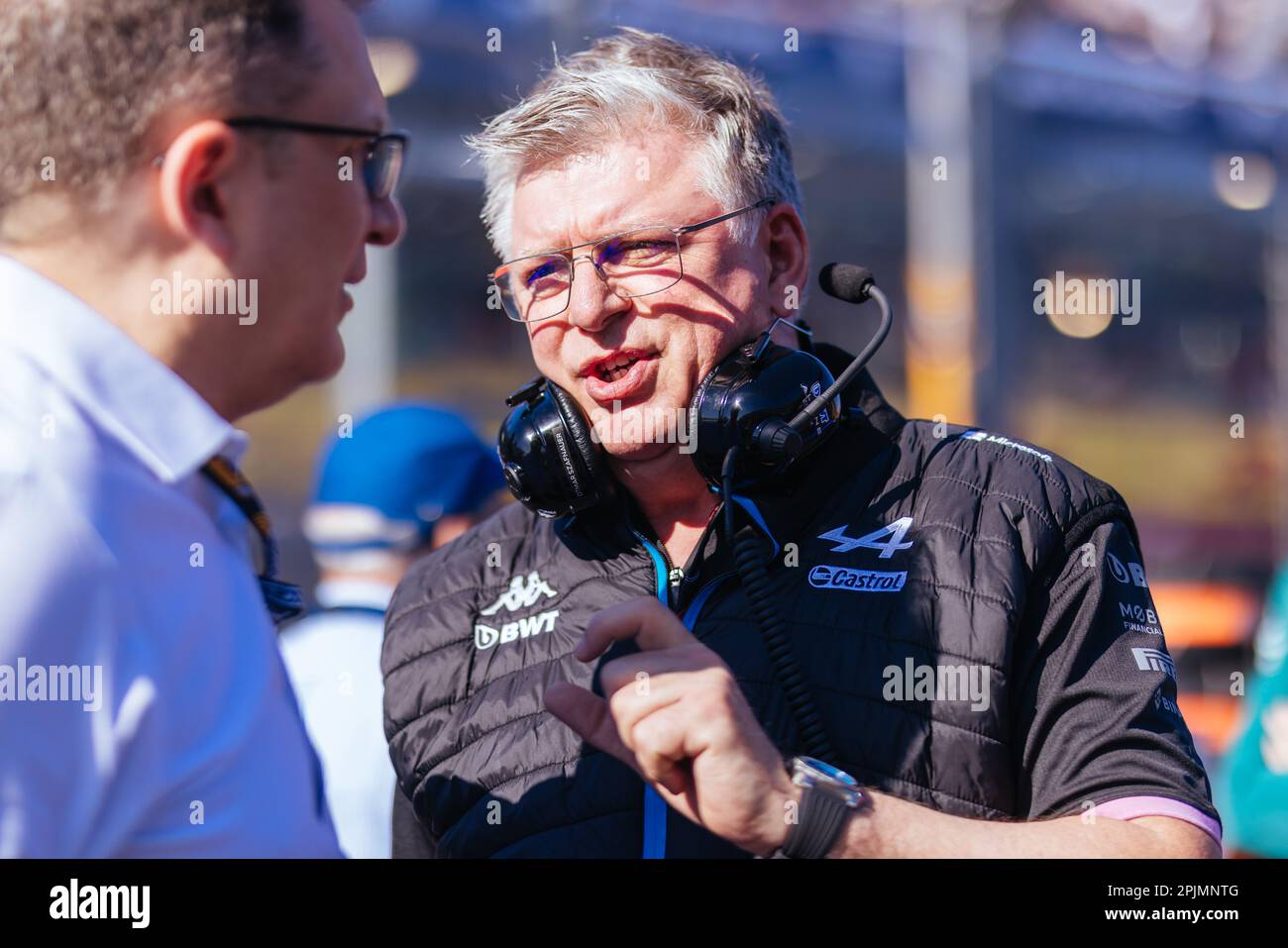 MELBOURNE, AUSTRALIA - APRIL 2: Otmar Szafnauer of Alpine F1 Team ...