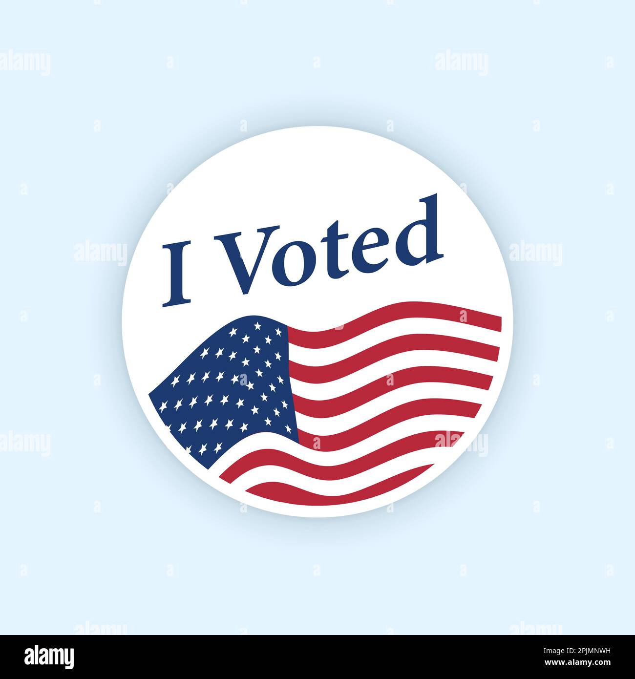 I voted sticker with flattering us american flag. Circle vote sticker or label. US, USA, american election, voting sign. I voted quote. Responsible vo Stock Vector