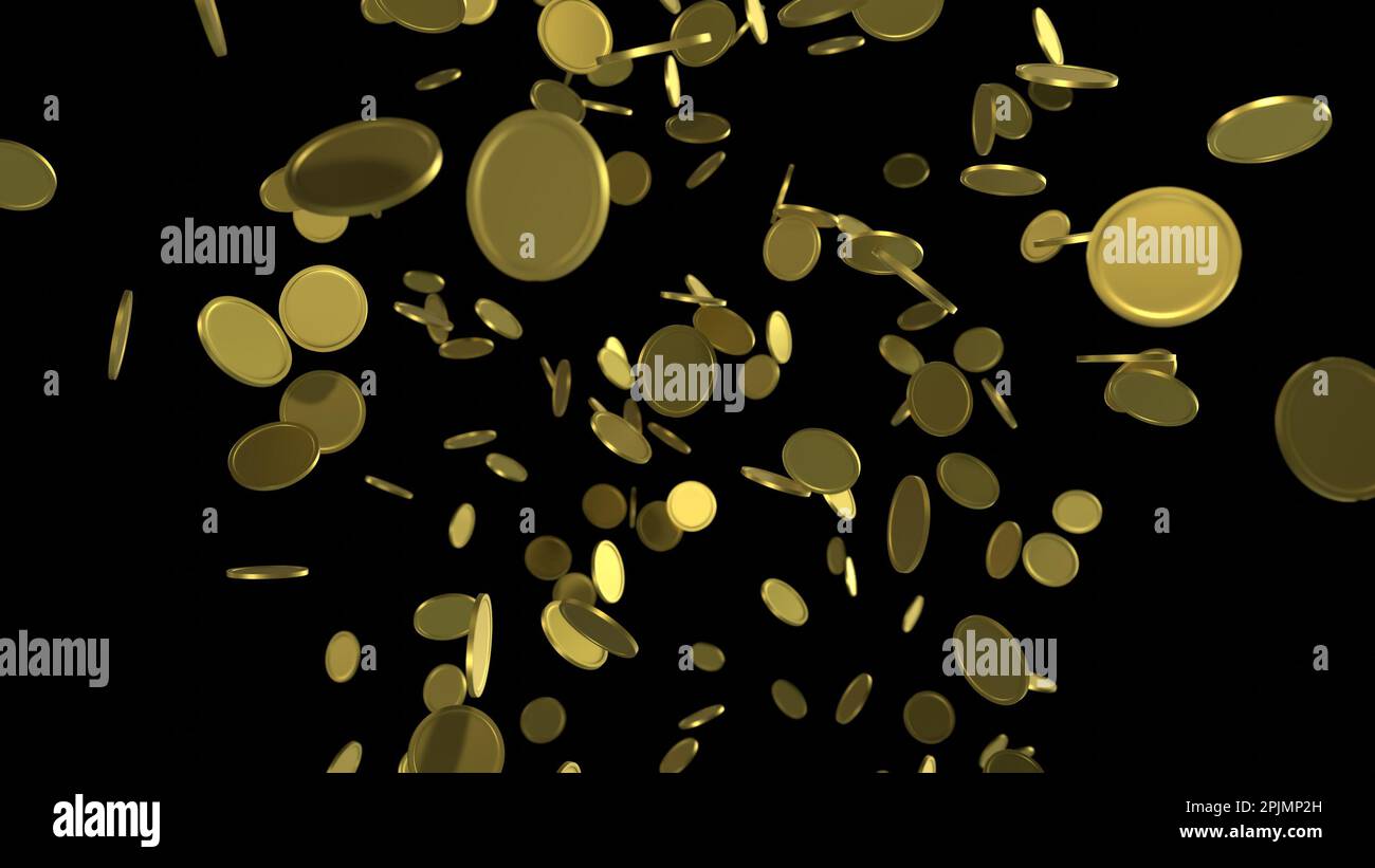 Gold falling coins. Coins rain. Gambling game, casino 3d golden cash ...