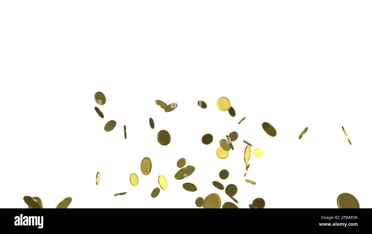 Gold falling coins. Coins rain. Gambling game, casino 3d golden cash ...