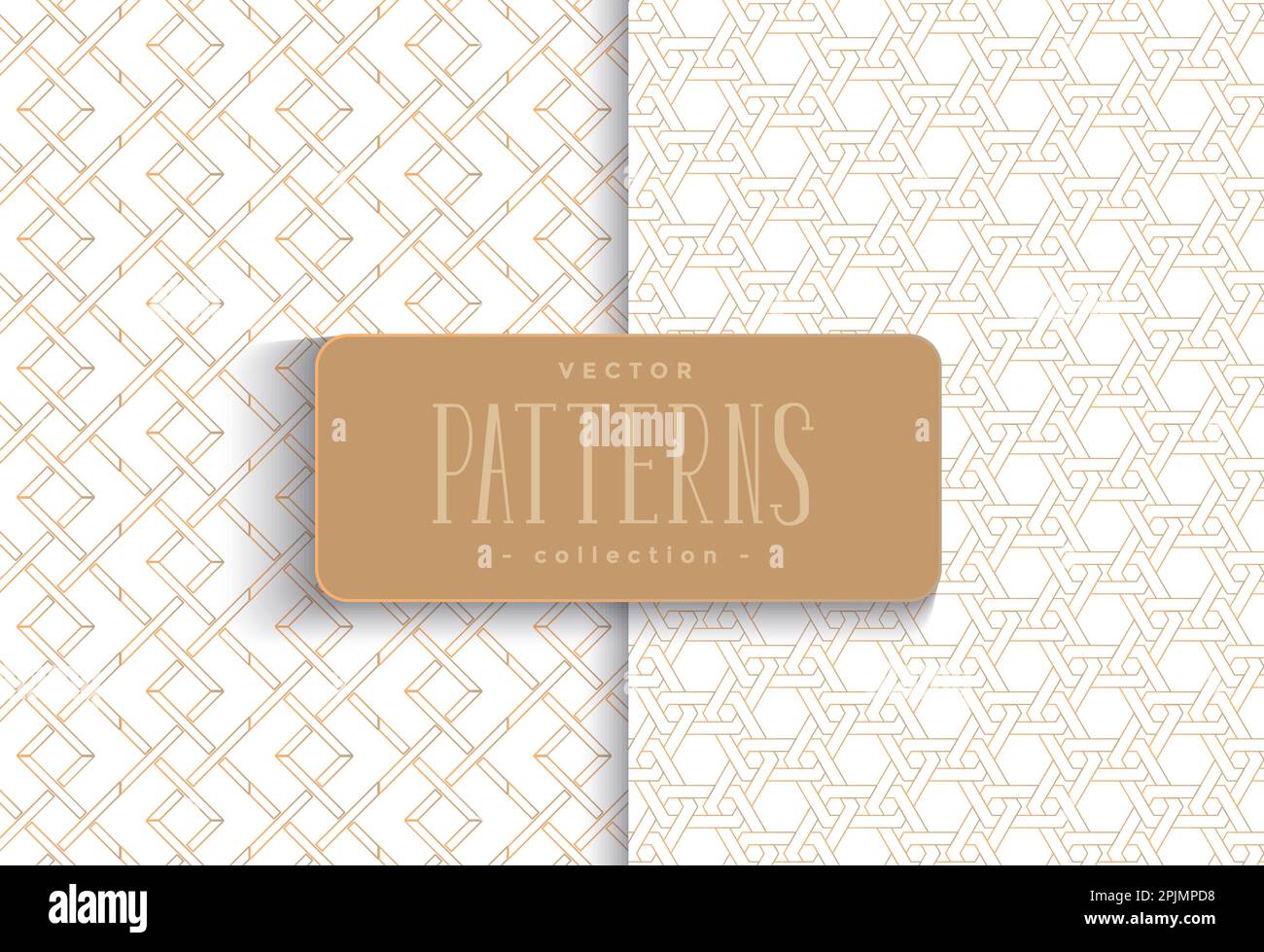 Set of two simple minimal seamless patterns with geometric shapes. vector illustration pattern Stock Vector