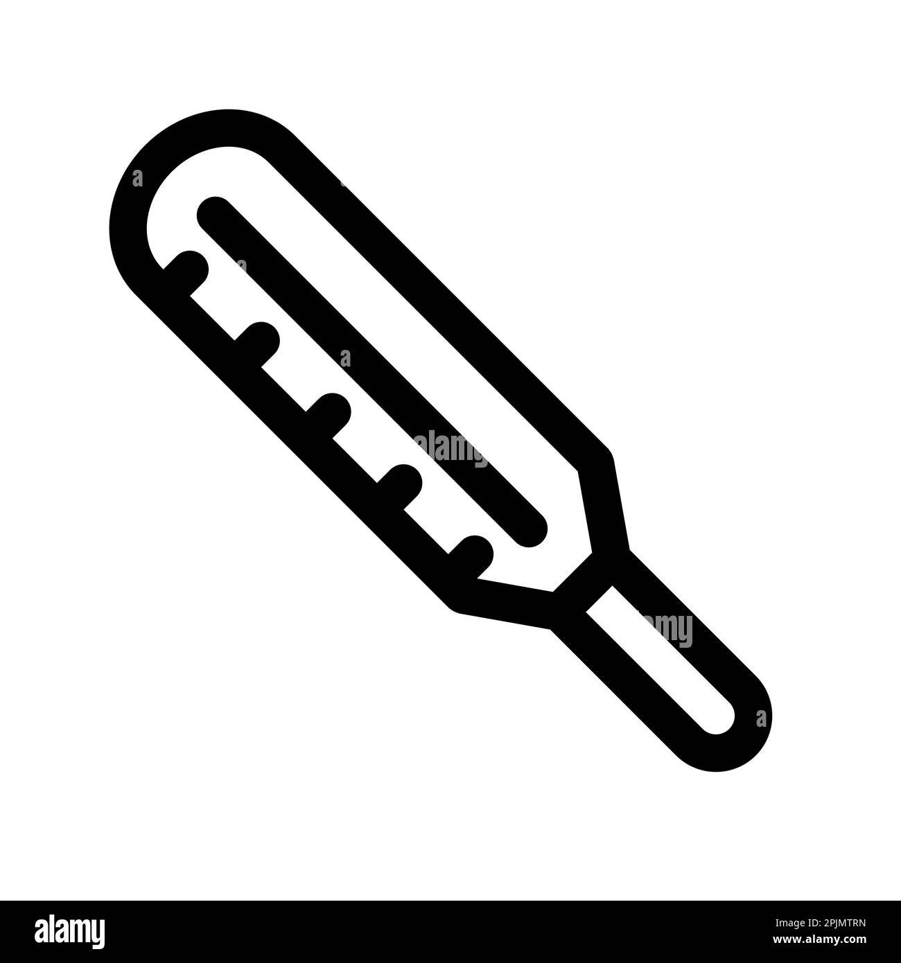 Medical thermometer line icon. Temperature measurement symbol or sign