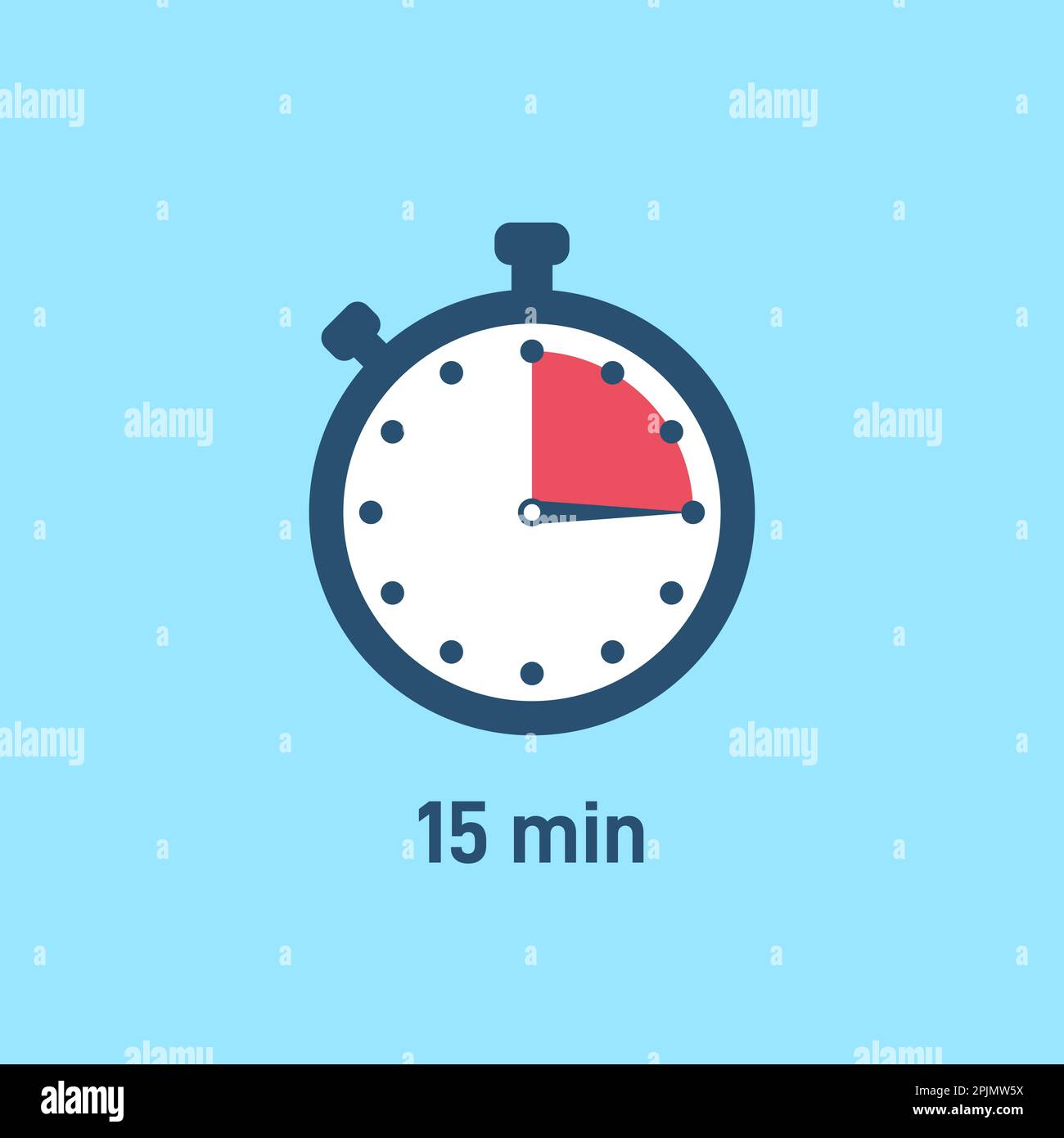Set of stopwatch icons showing time - 15 minutes or seconds. Red and black  color. Set of minimalist timers. Cooking time concept. Vector illustration  Stock Vector Image & Art - Alamy