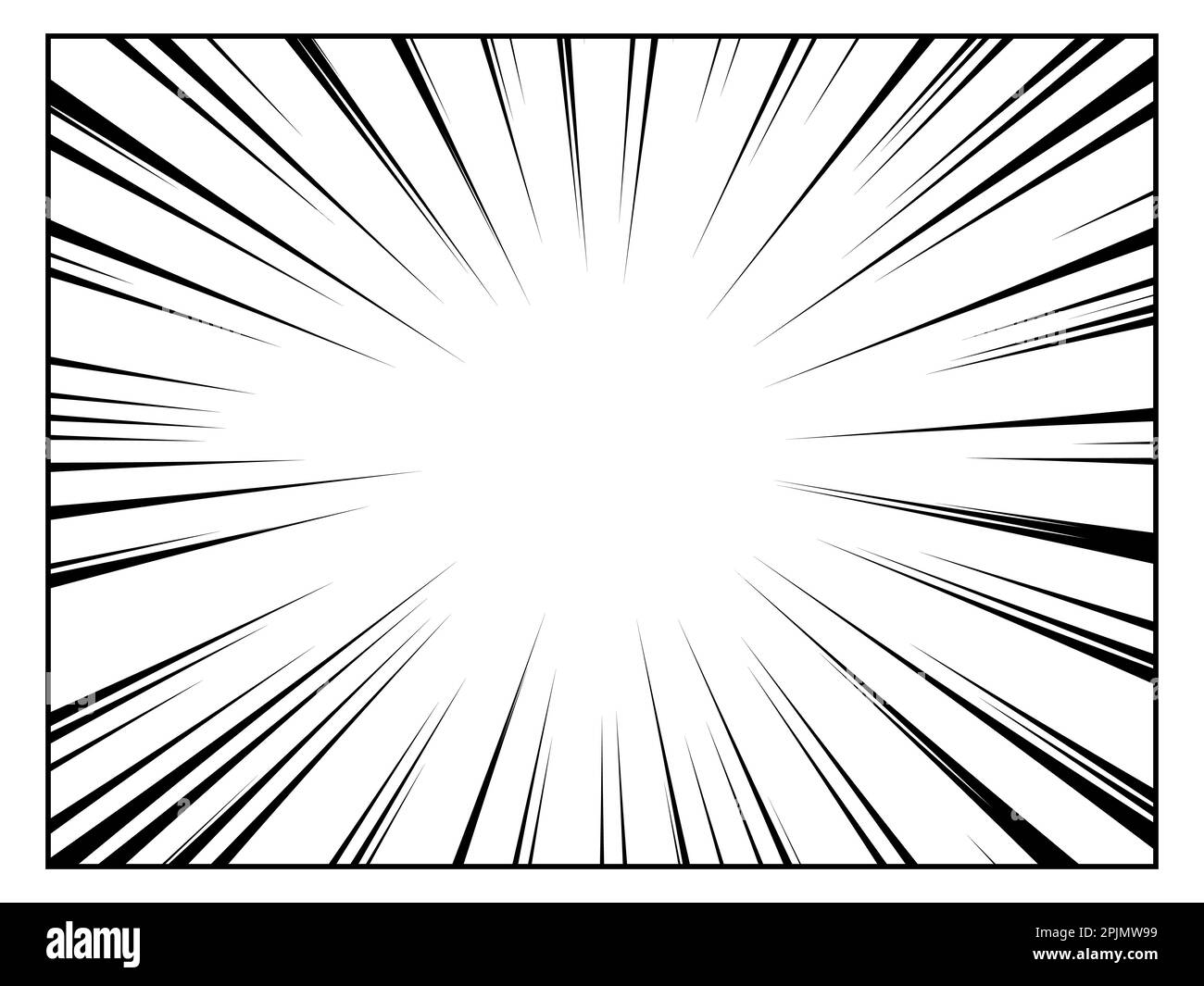Radial line drawing. Action, speed lines, stripes for black manga book