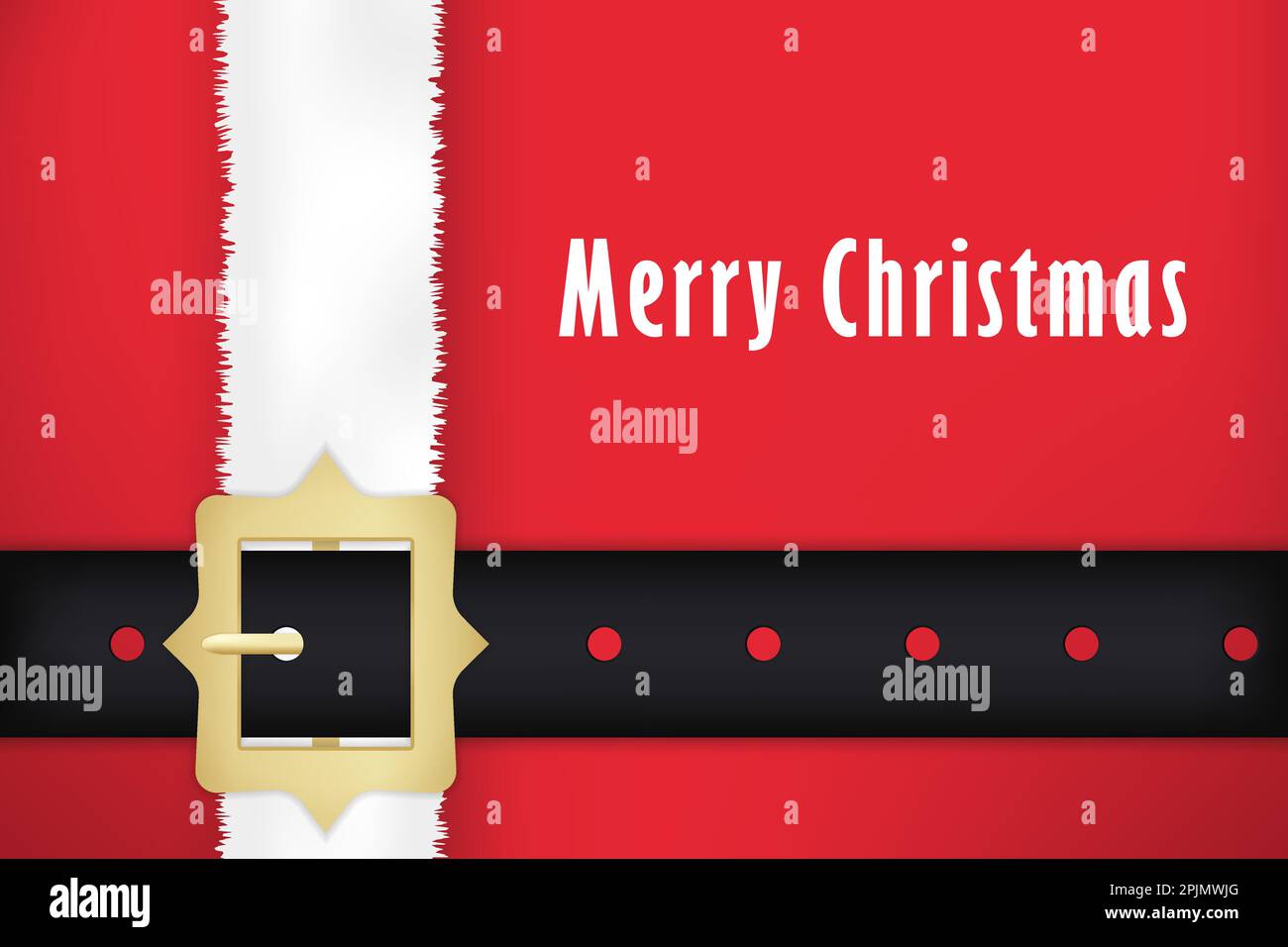 Santa claus belt and coat. Christmas card design. Christmas greeting