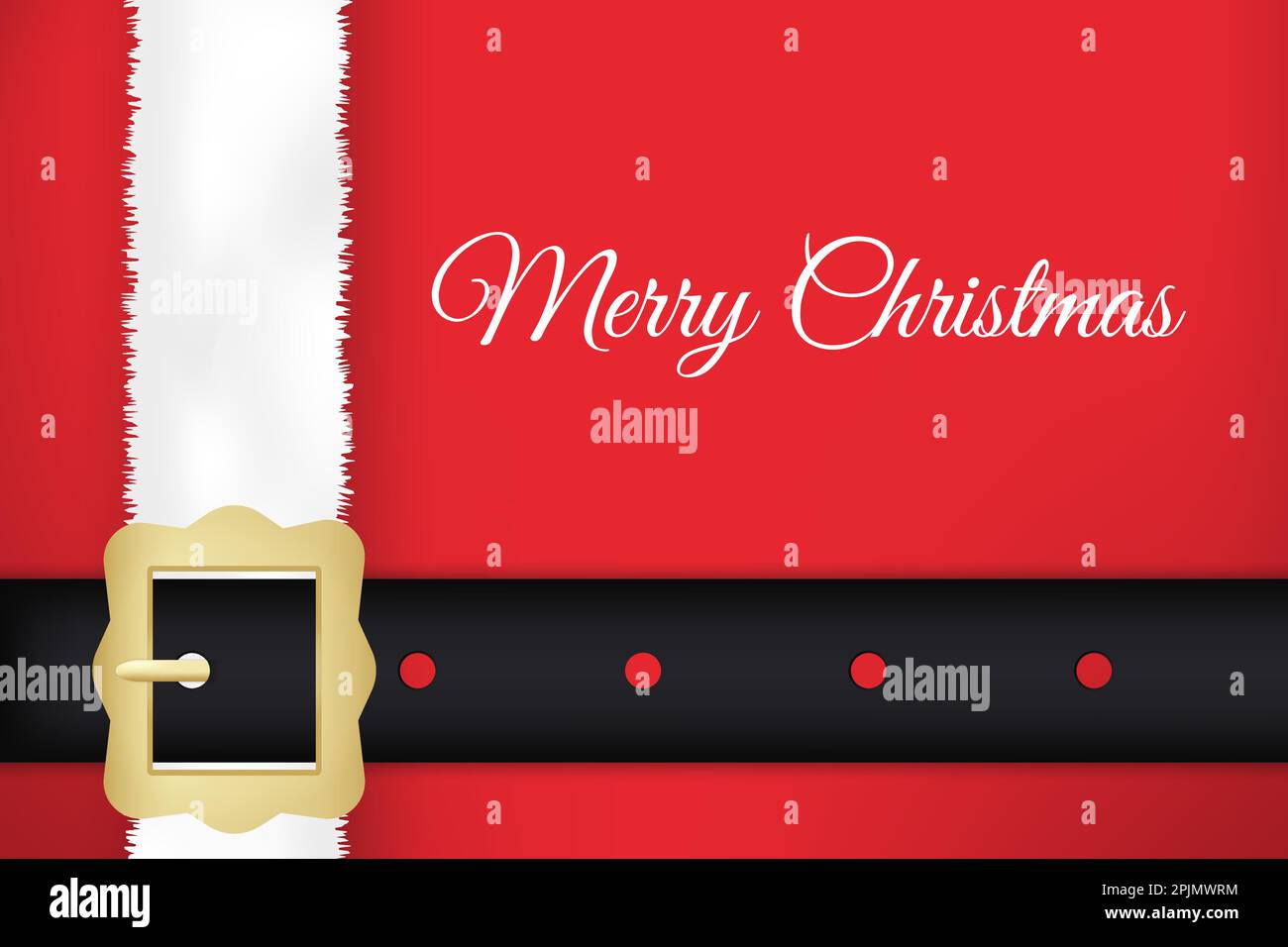 Santa claus belt and coat. Christmas card design. Christmas greeting