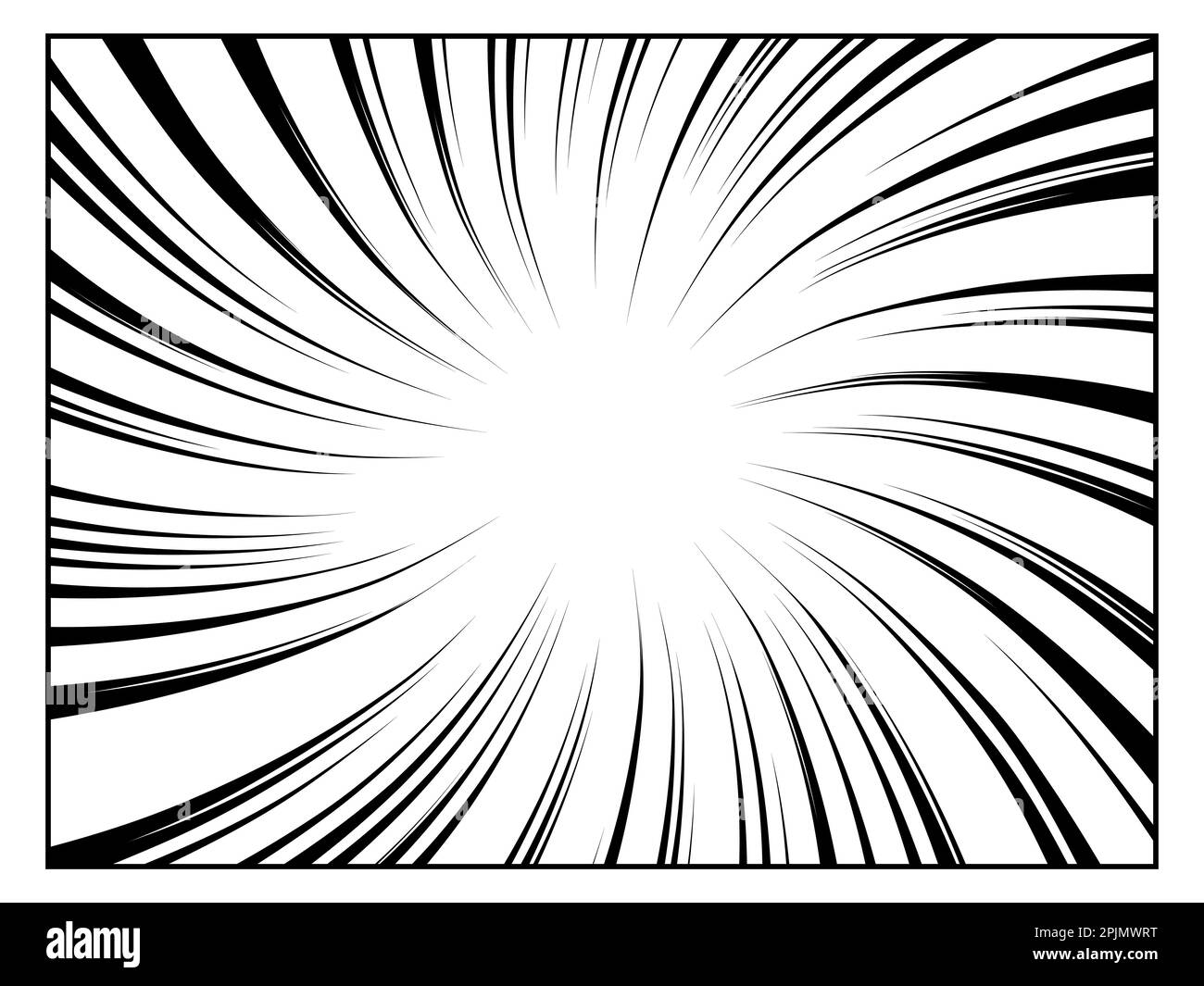 Radial line drawing. Action, speed lines, stripes for black manga book