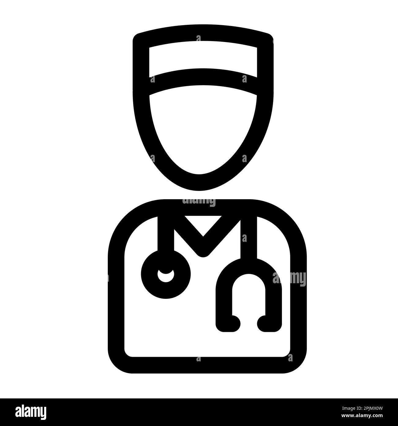 Doctor with stethoscope icon. Doctor symbol, sign or avatar. Line icon