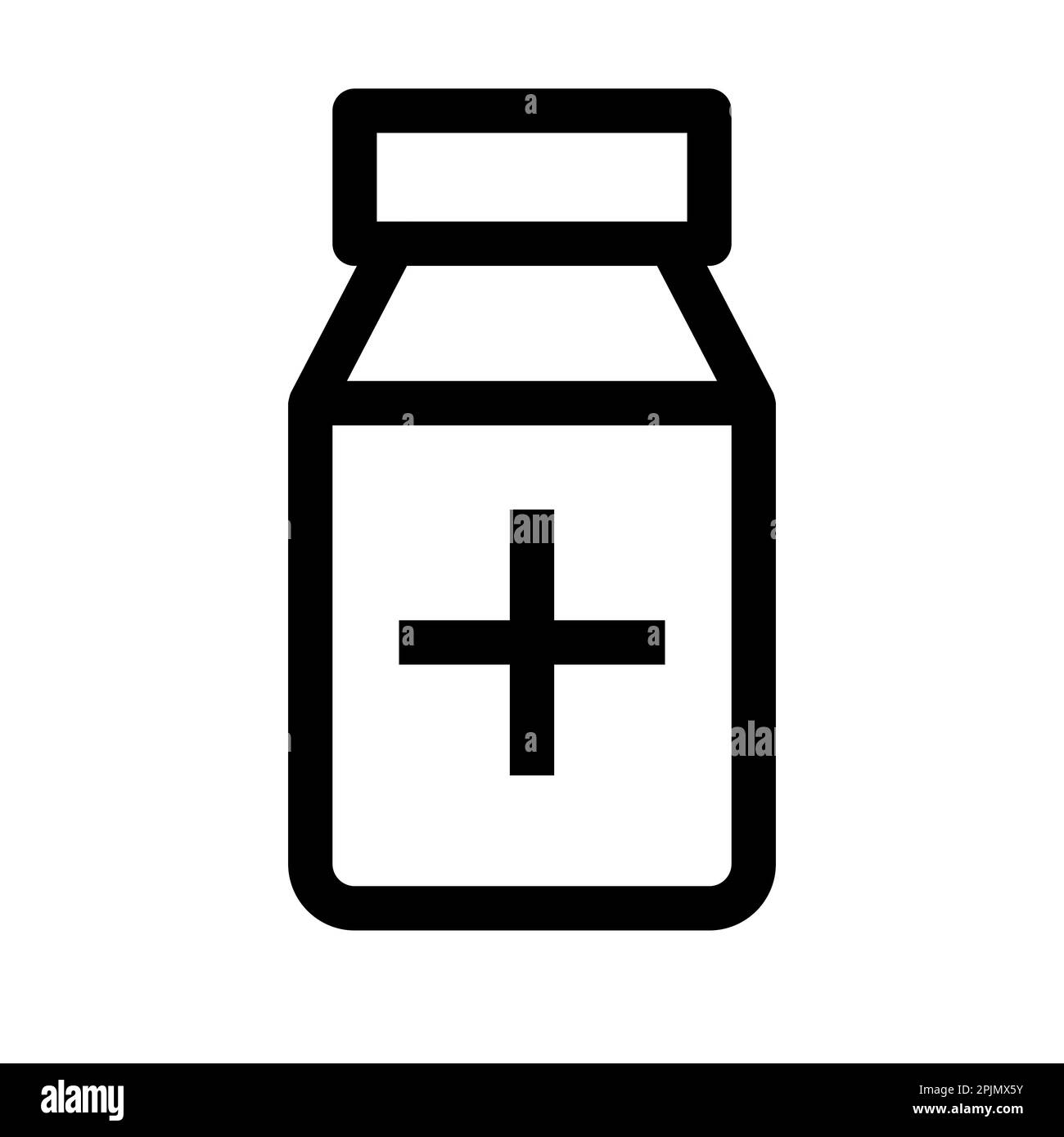 Jar of pills line icon. Medical bottle symbol, sign. Bottle of