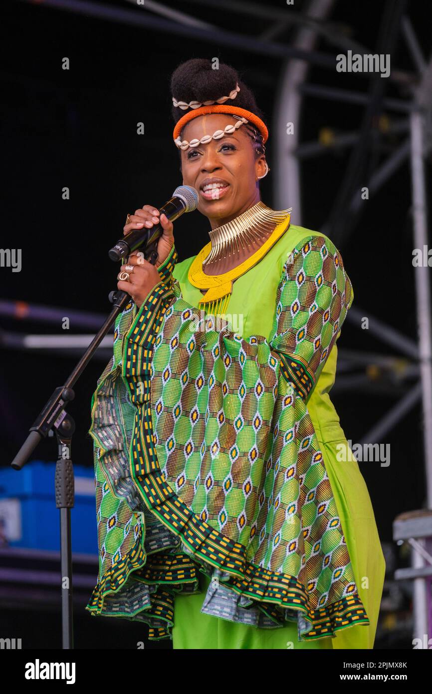 Fafa Ruffino of Les Amazones D'Afrique perform at the 40th Anniversary ...