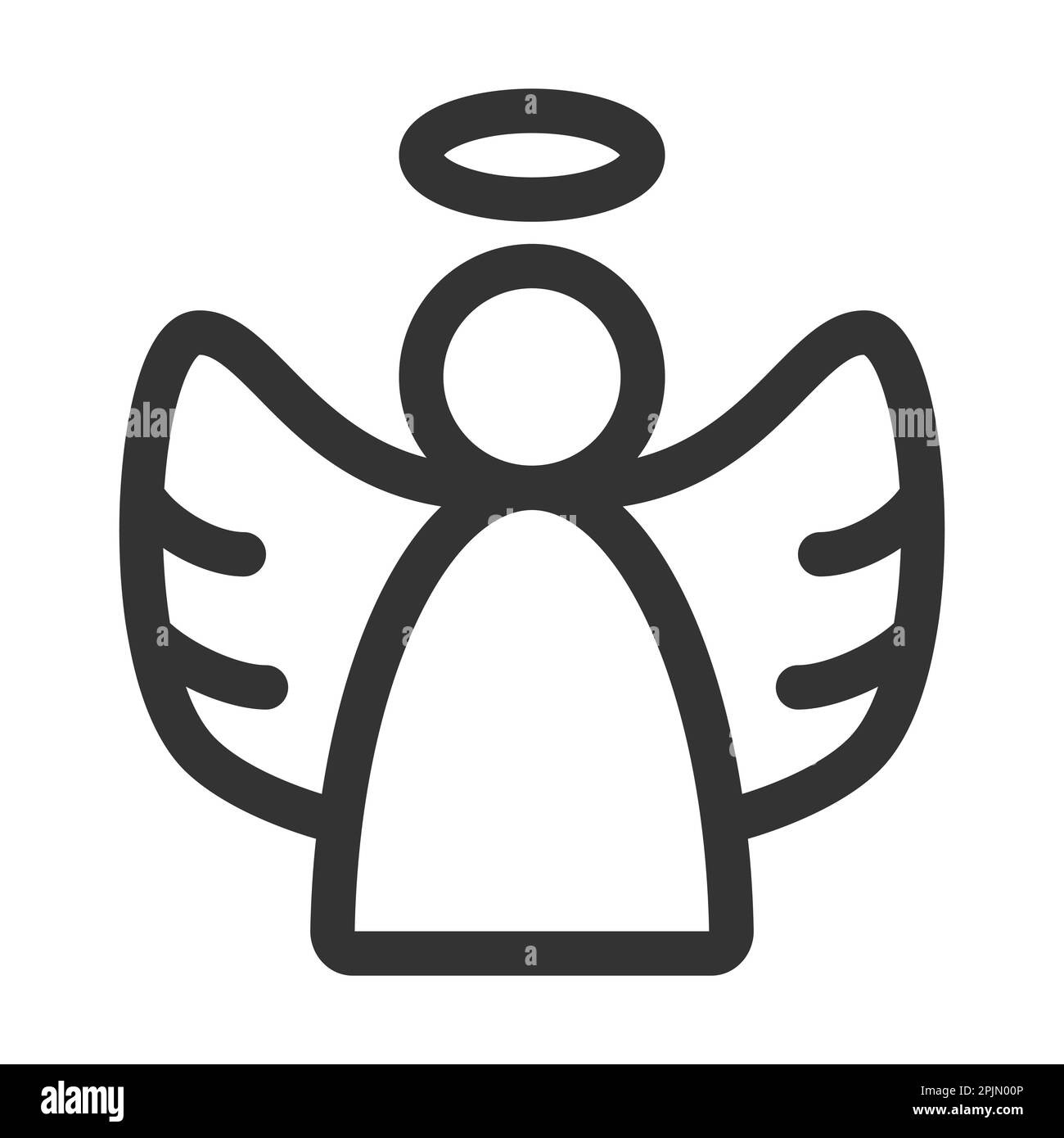 Angel with wings line icon. Vector illustration Stock Vector Image ...