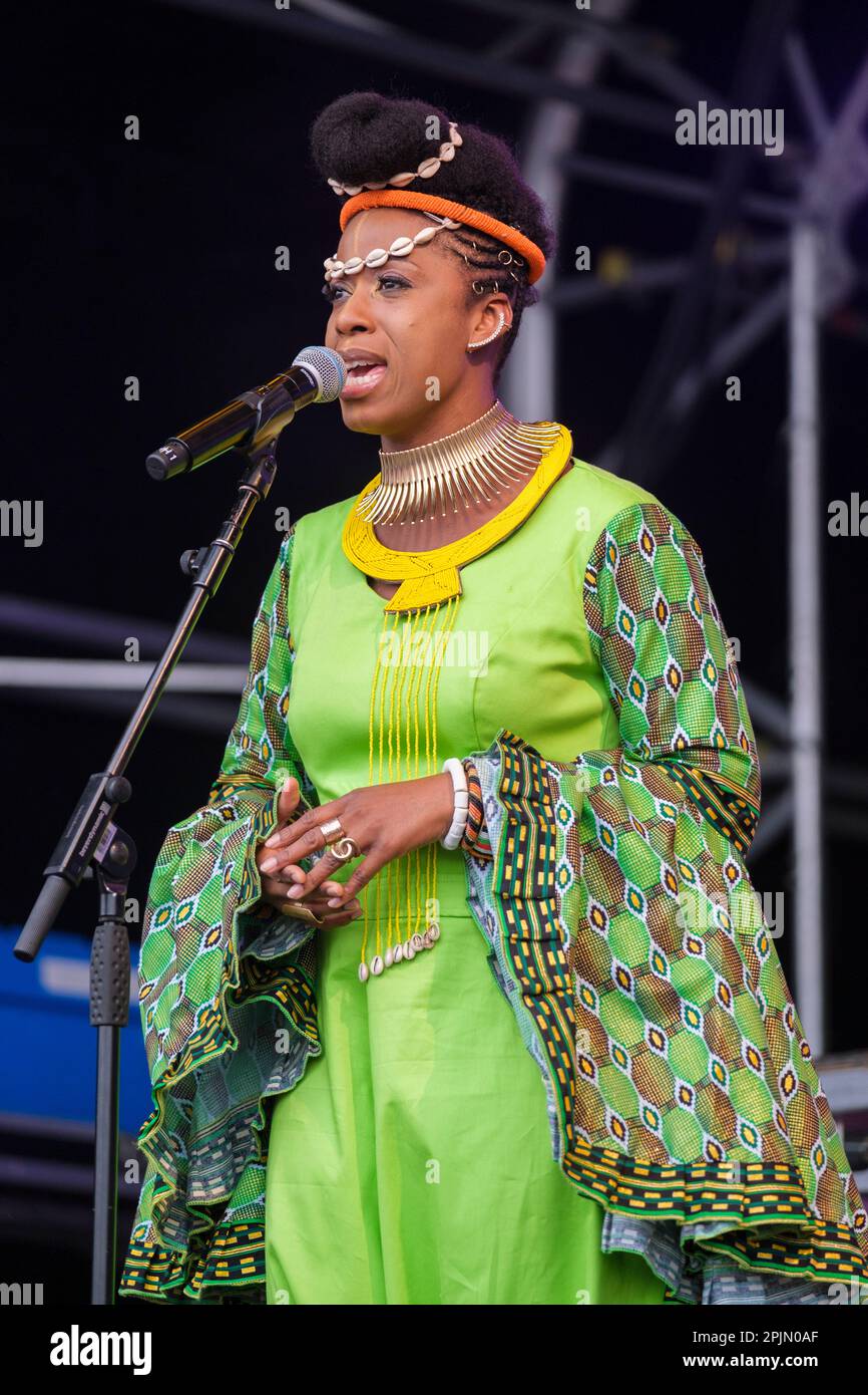 Fafa Ruffino of Les Amazones D'Afrique perform at the 40th Anniversary ...