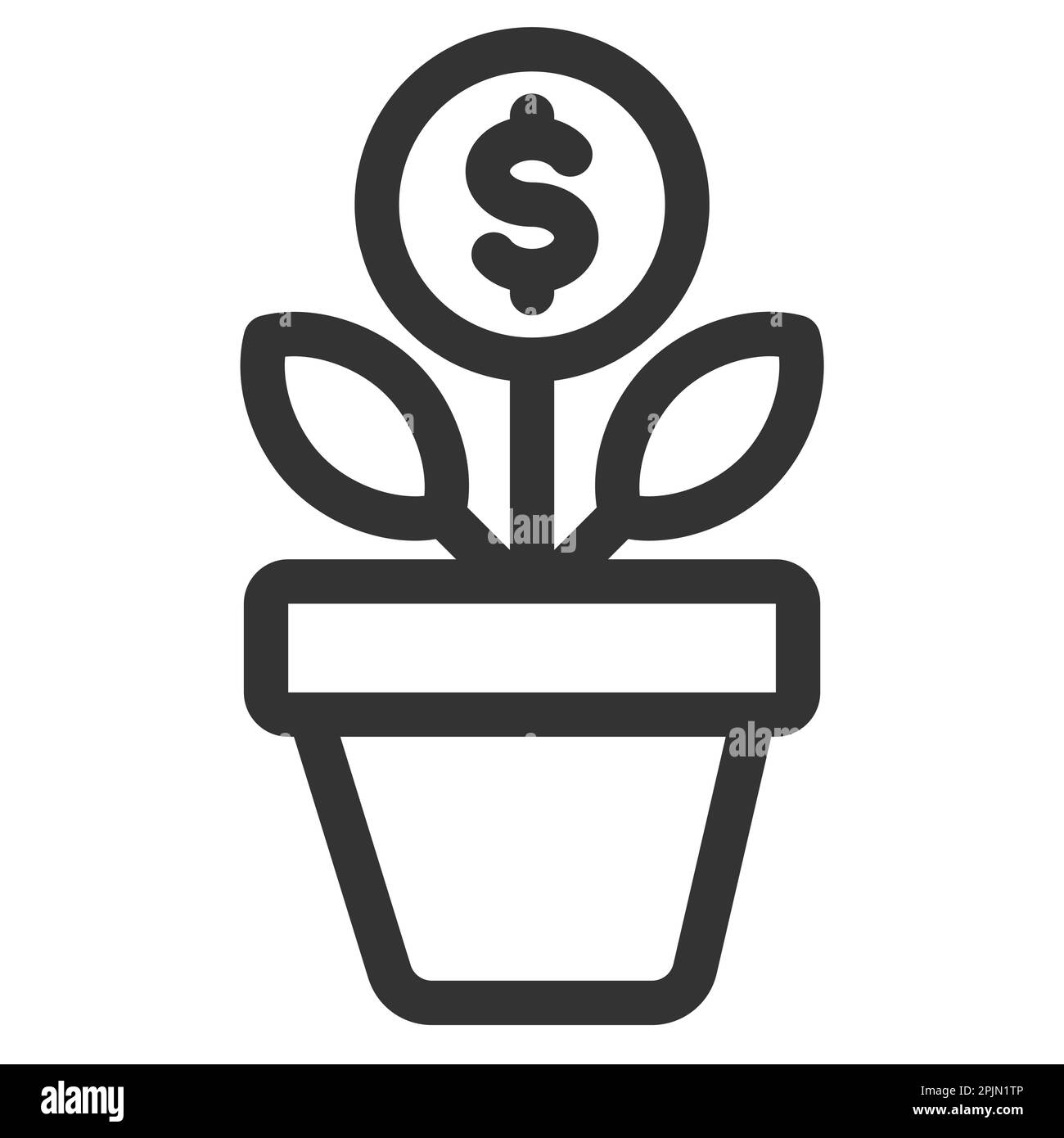 Money tree, money plant, coin line icon. Financial, investment growth