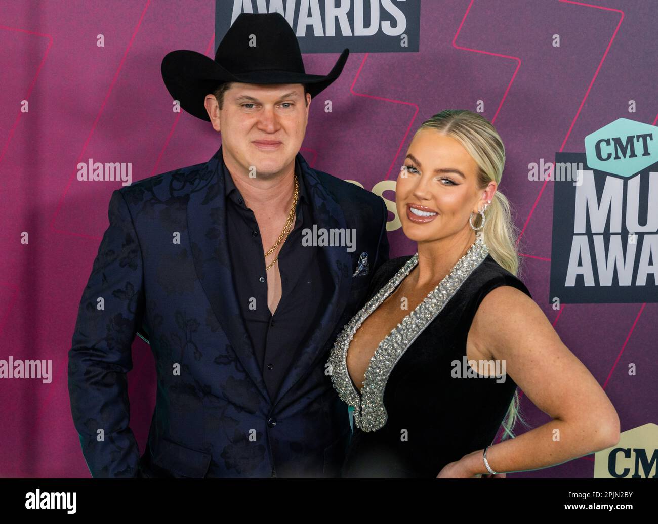 Jon Pardi walks the red carpet at the CMT Awards in Austin, Texas on