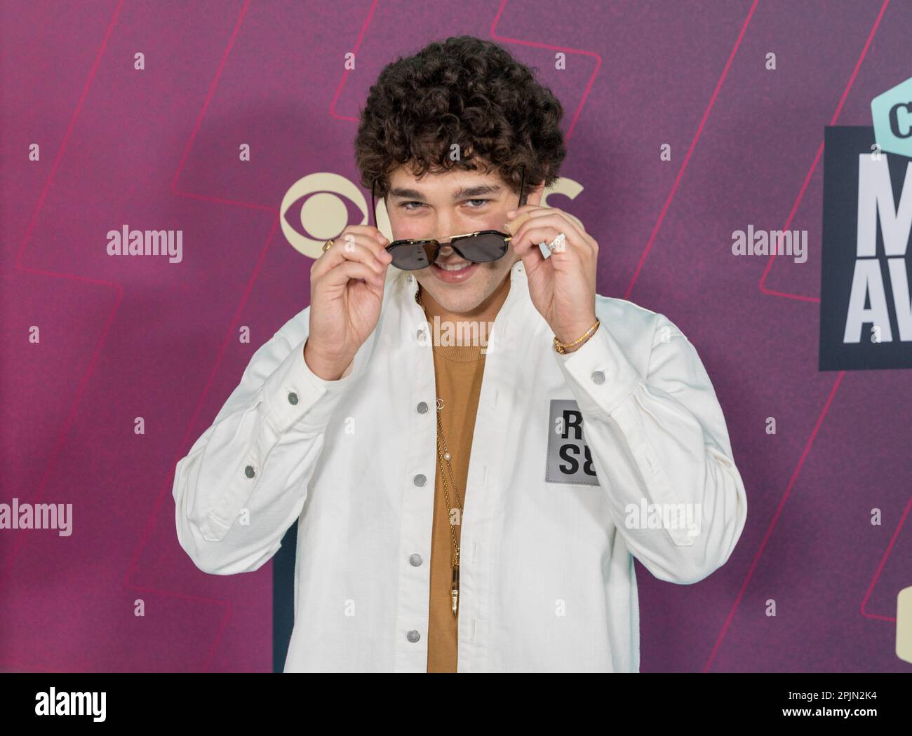 Austin Mahone walks the red carpet at the CMT Awards in Austin, Texas ...