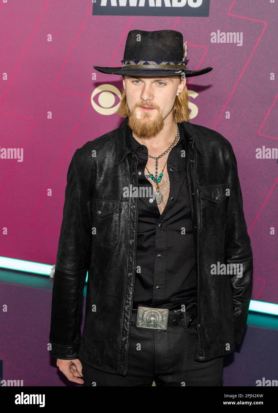Jackson Dean walks the red carpet at the CMT Awards in Austin, Texas on