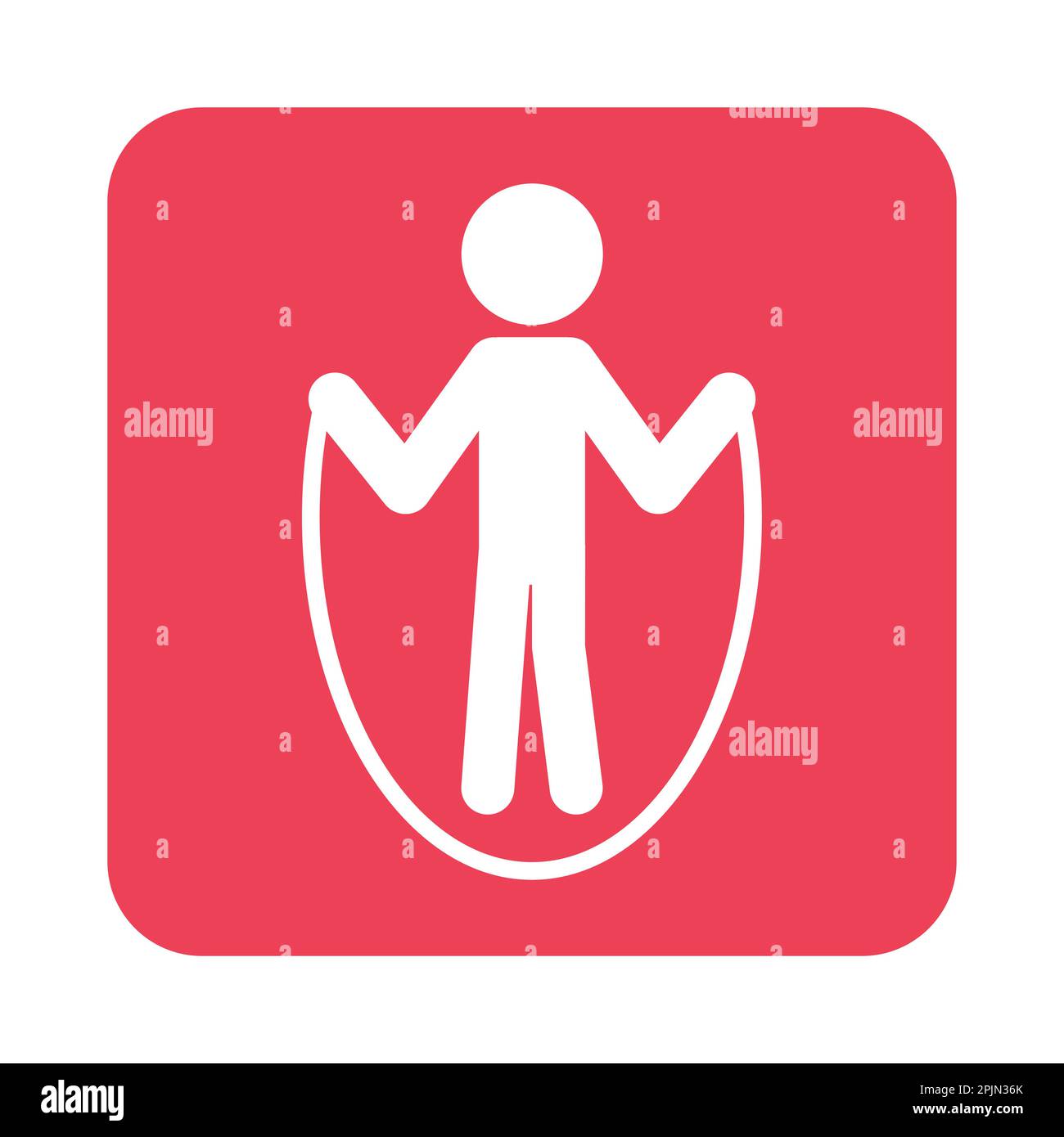 Rope jumping sport icon. Athlete silhouette symbol on isolated ...