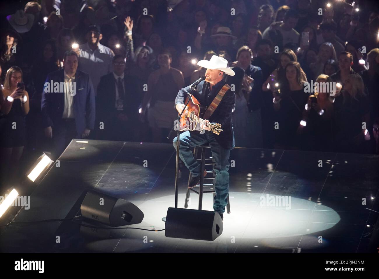 Singer CODY JOHNSON performs onstage at the 2023 Country Music Television (CMT) Music Awards held for the first time in Austin, Texas on April 2, 2023 at the Moody Center before a sold out crowd. Credit: Bob Daemmrich/Alamy Live News Stock Photo