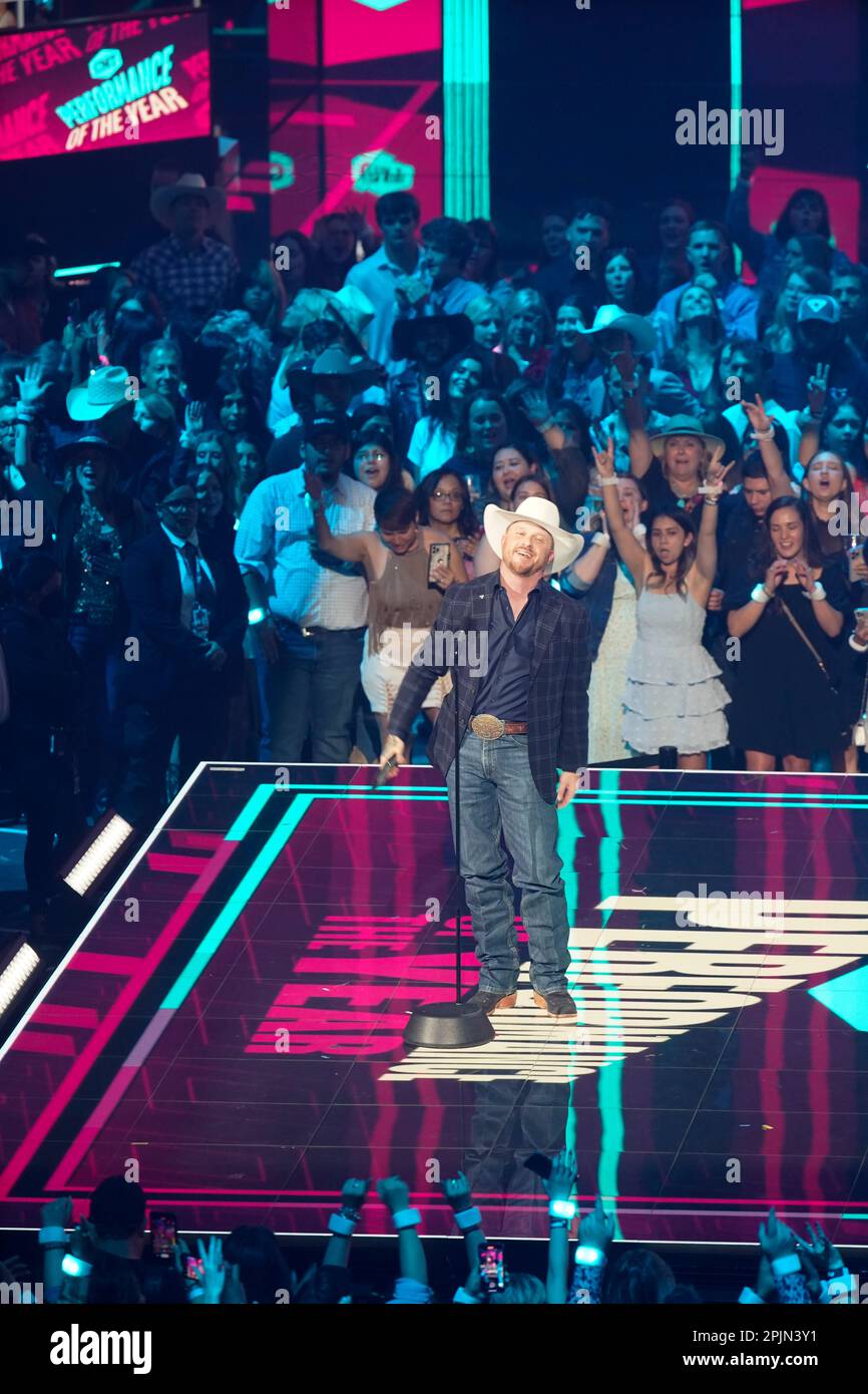 Award winner CODY JOHNSON onstage at the 2023 Country Music Television (CMT) Music Awards held for the first time in Austin, Texas on April 2, 2023 at the Moody Center before a sold out crowd. Credit: Bob Daemmrich/Alamy Live News Stock Photo