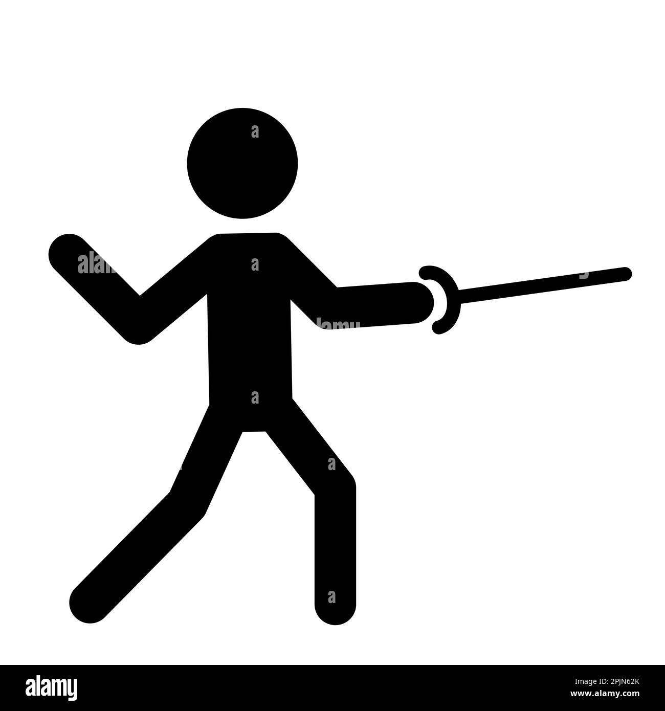 Fencing sport icon. Fencer silhouette symbol on isolated background