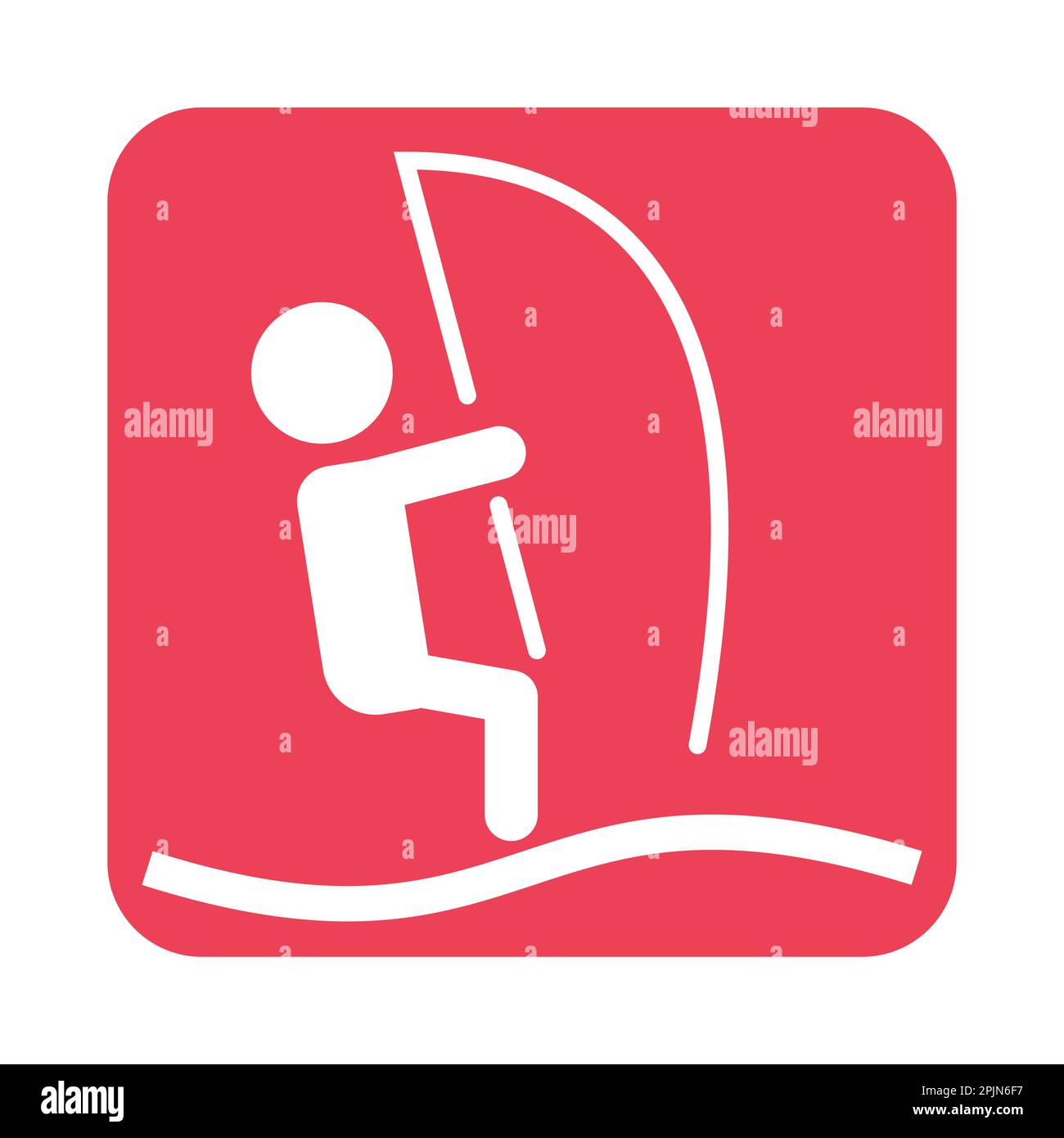 Windsurfing sport icon. Windsurfer silhouette symbol on isolated