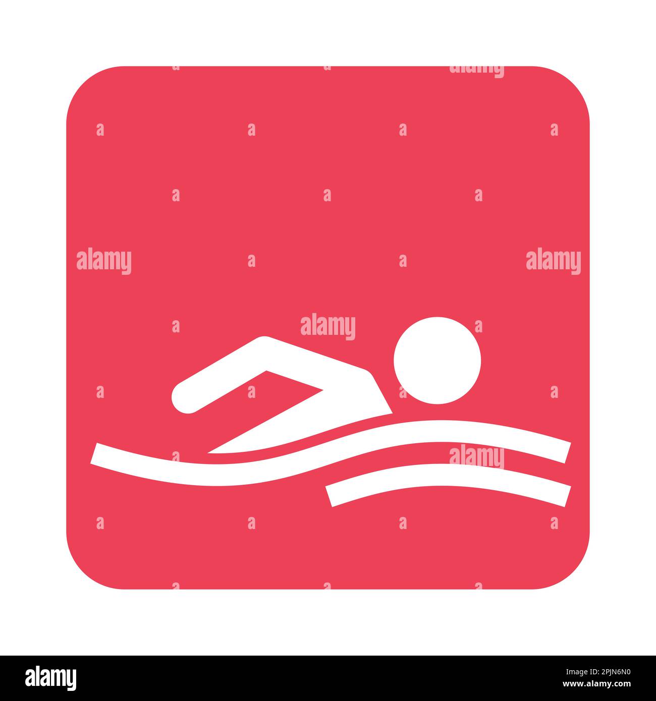 Swimming sport icon. Athlete silhouette symbol on isolated background. Vector illustration Stock