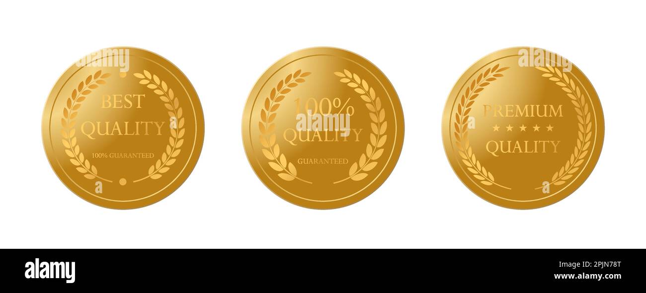 Gold award, ribbon as laurel wreath or laureate wreath. Laurel leaves