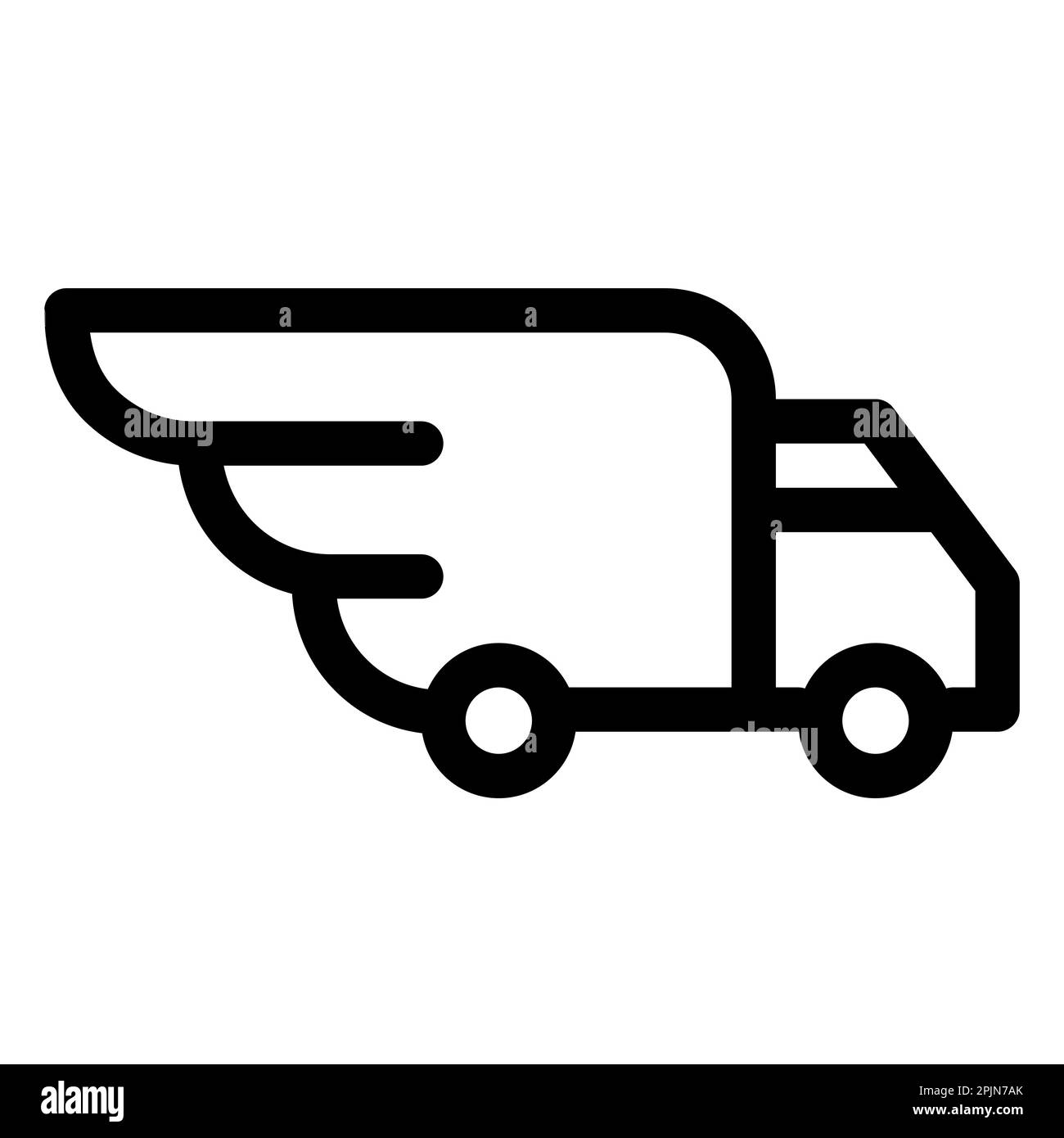 Truck icon with wing. Truck body as wing. Delivery, shipment or