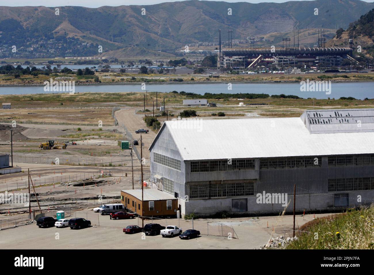 Part of the Hunters Point Shipyard redevelopment project is seen with
