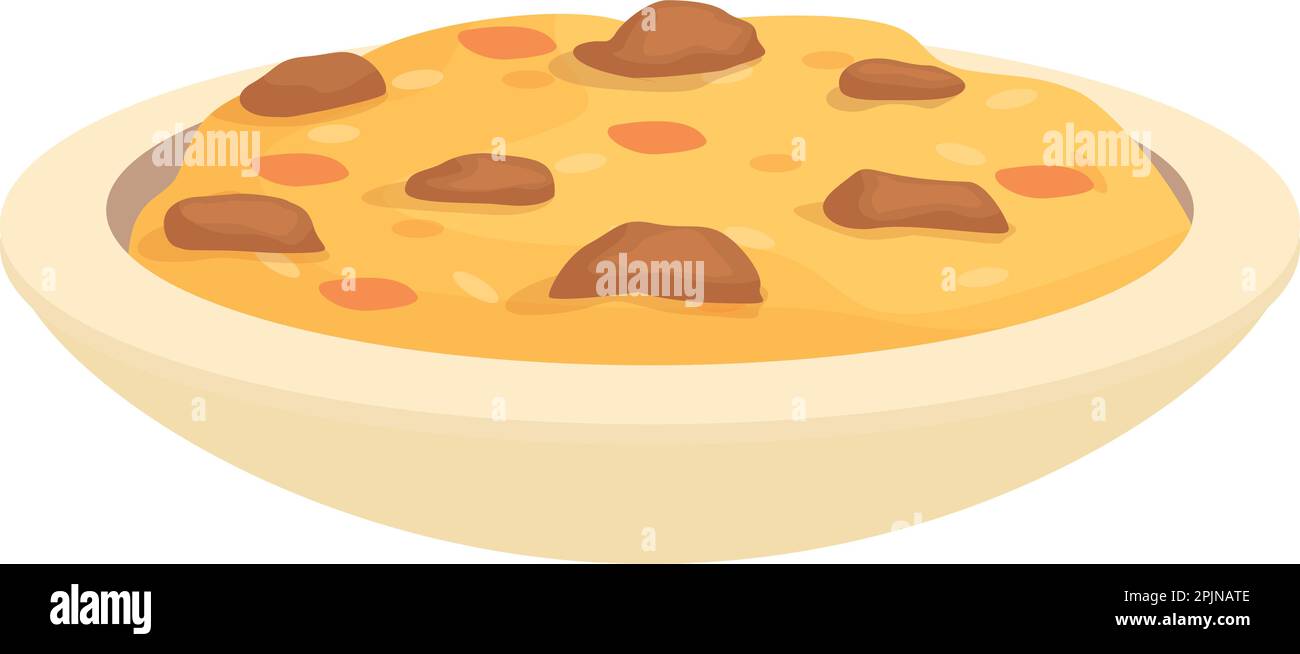 Healthy pilaf icon cartoon vector. Rice food. Asian cooking Stock