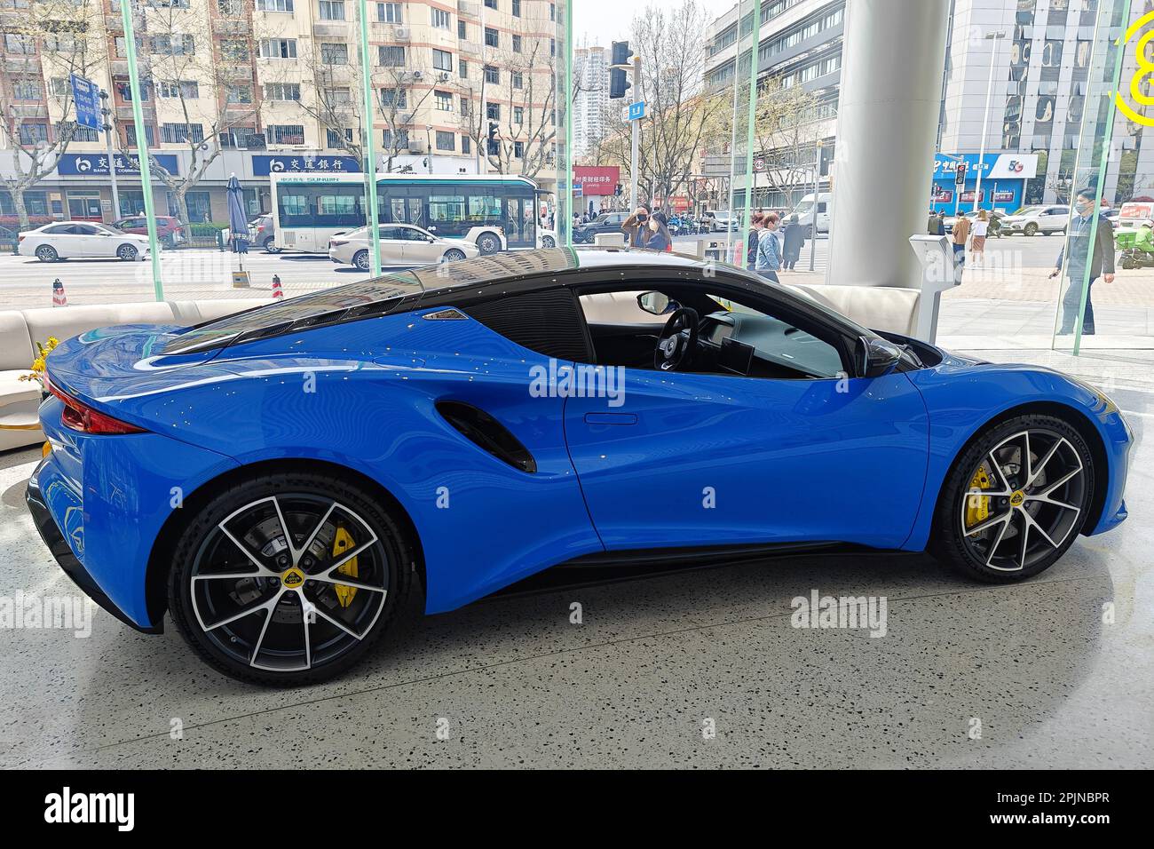 SHANGHAI, CHINA - APRIL 3, 2023 - The Lotus Cars ELETRE model is 