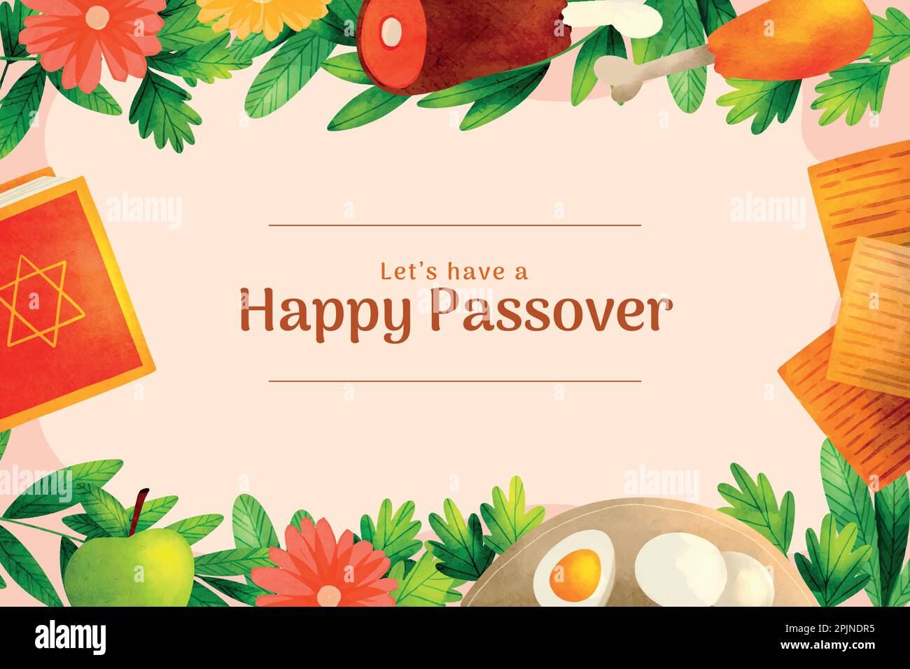 Lets Celebrate Passover banner. Pesach template for your design with ...