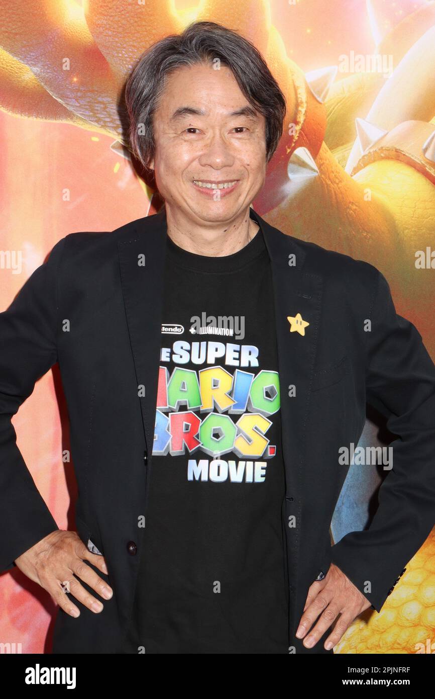 Shigeru Miyamoto 04/01/2023 The Special Screening of The Super Mario Bros.  Movie held at the Regal LA Live in Los Angeles, CA. Photo by I. Hasegawa /  HNW/ Picturelux Stock Photo - Alamy