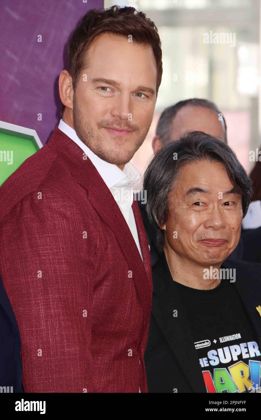 Los Angeles, USA. 02nd Apr, 2023. Chris Melendandri, Shigeru Miyamoto at  The Super Mario Bros. Movie Special Screening held at the Regal LA Live,  Los Angeles, CA, April 1, 2023. Photo Credit