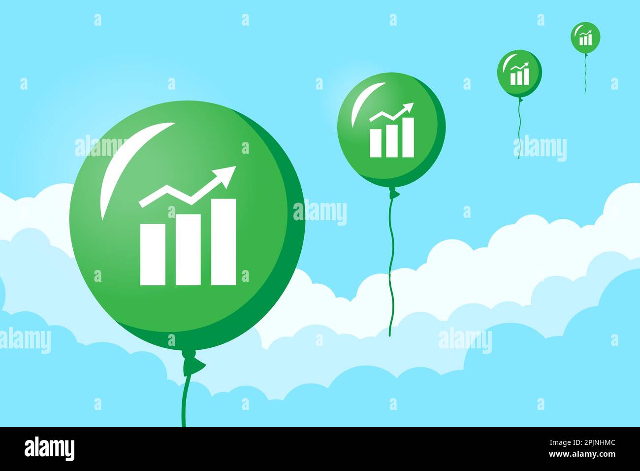 Financial market bubble concept. Balloons with financial market sign
