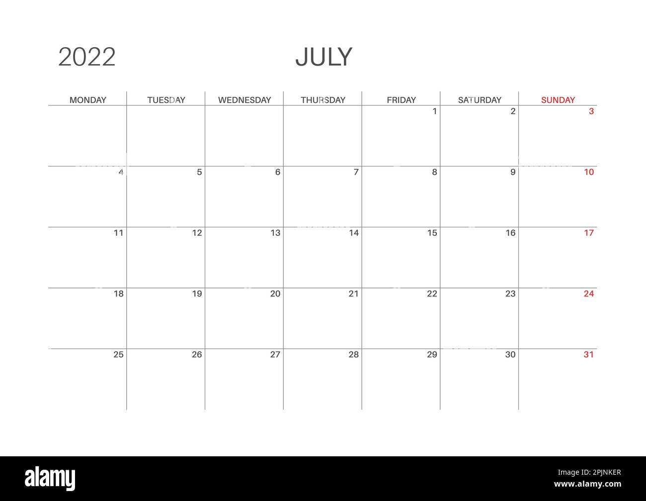 Calendar 2022 july month monday week start printable calendar