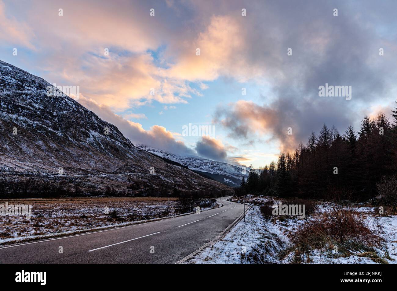 cold roads in the highlands Stock Photo